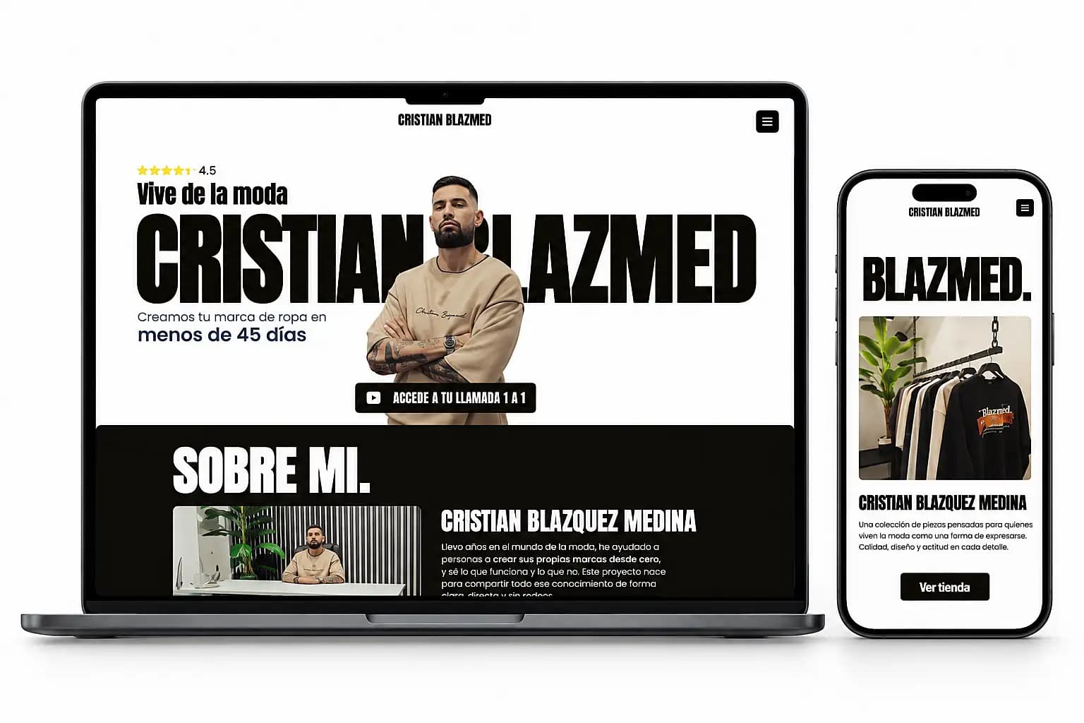 Cristian Blazmed: web de formación y presentación de su marca en escritorio y móvil